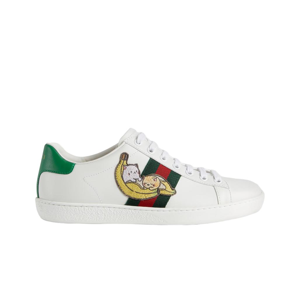 (w) Gucci Ace Bananya Sneakers White