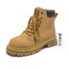 Fried Street Big Yellow Boots Women's 2025 New Platform British Martin Boots Women's Leather Retro Versatile Mountaineering Boots