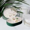 Oval Velvet Portable Jewelry Box Earrings Necklace Ring Jewelry Box Mini Jewelry Storage Box