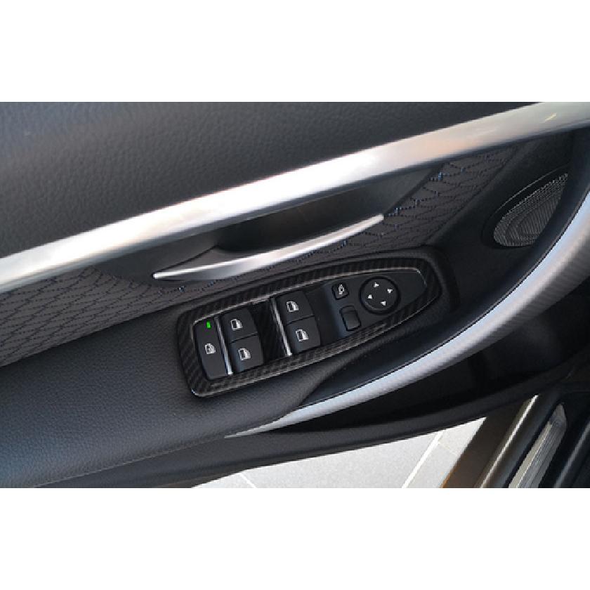 For BMW 3 4 Series GT 13- Carbon Fiber Window Lift Panel Switch Cover Frame