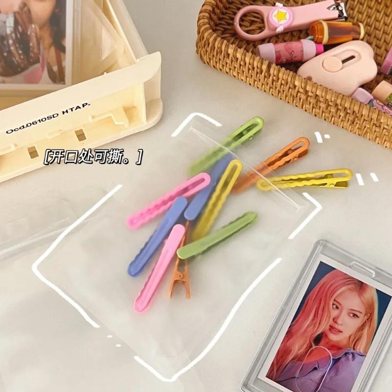 10PCS Clear Zip Lock Plastic Card Package Bags with Zipper Self Seal Transparent Ziplock Kpop Card Packaging Bag