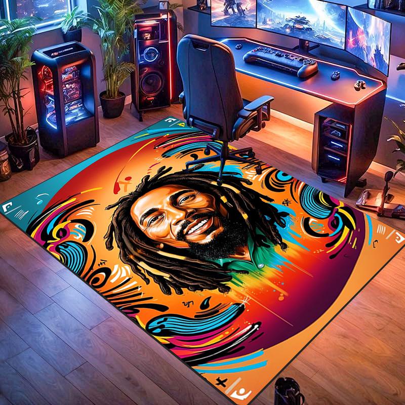 Vibrant Bob Marley Art Print carpet Suitable for all seasons Living room and bedroom mats Room Dormitory decoration Bathroom mat