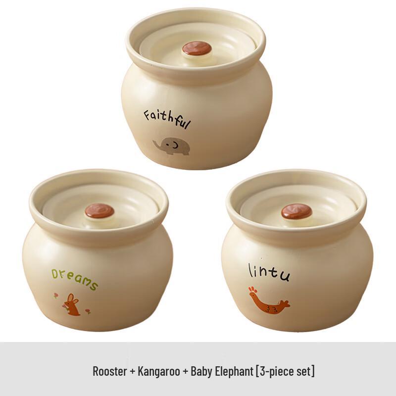 Horned Pansy Individual Ceramic Stew Pot with Lid