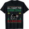 Alles, was ich mir zu Weihnachten wünsche, ist ein Waschbär-Ugly-Christmas-Sweater-T-Shirt