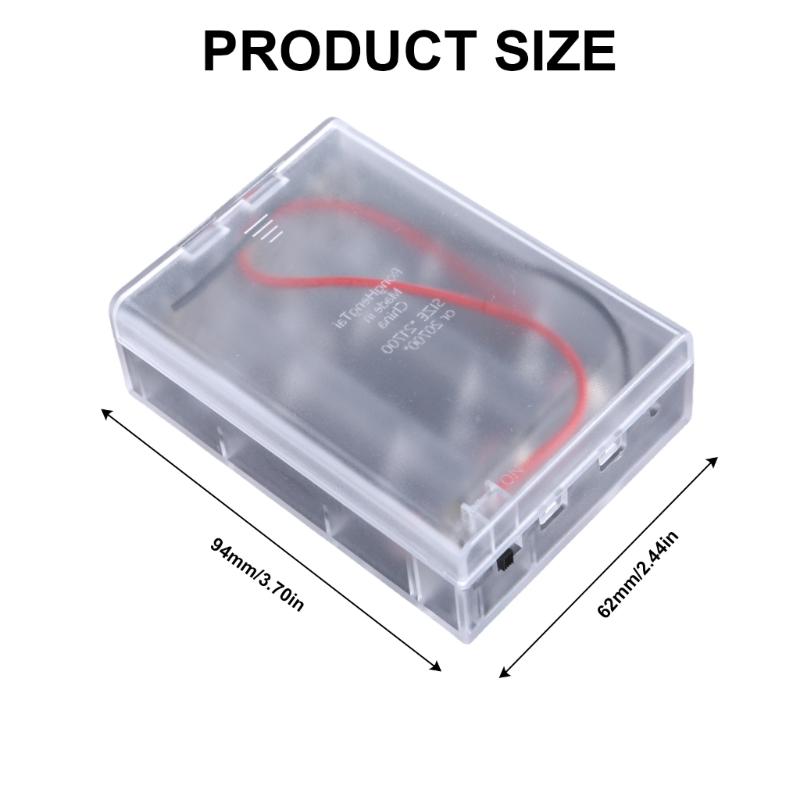 21700 Battery Storage Box Batteries Holder For 3 Cell Storage With Switching Clear For LED Lights And Electronics