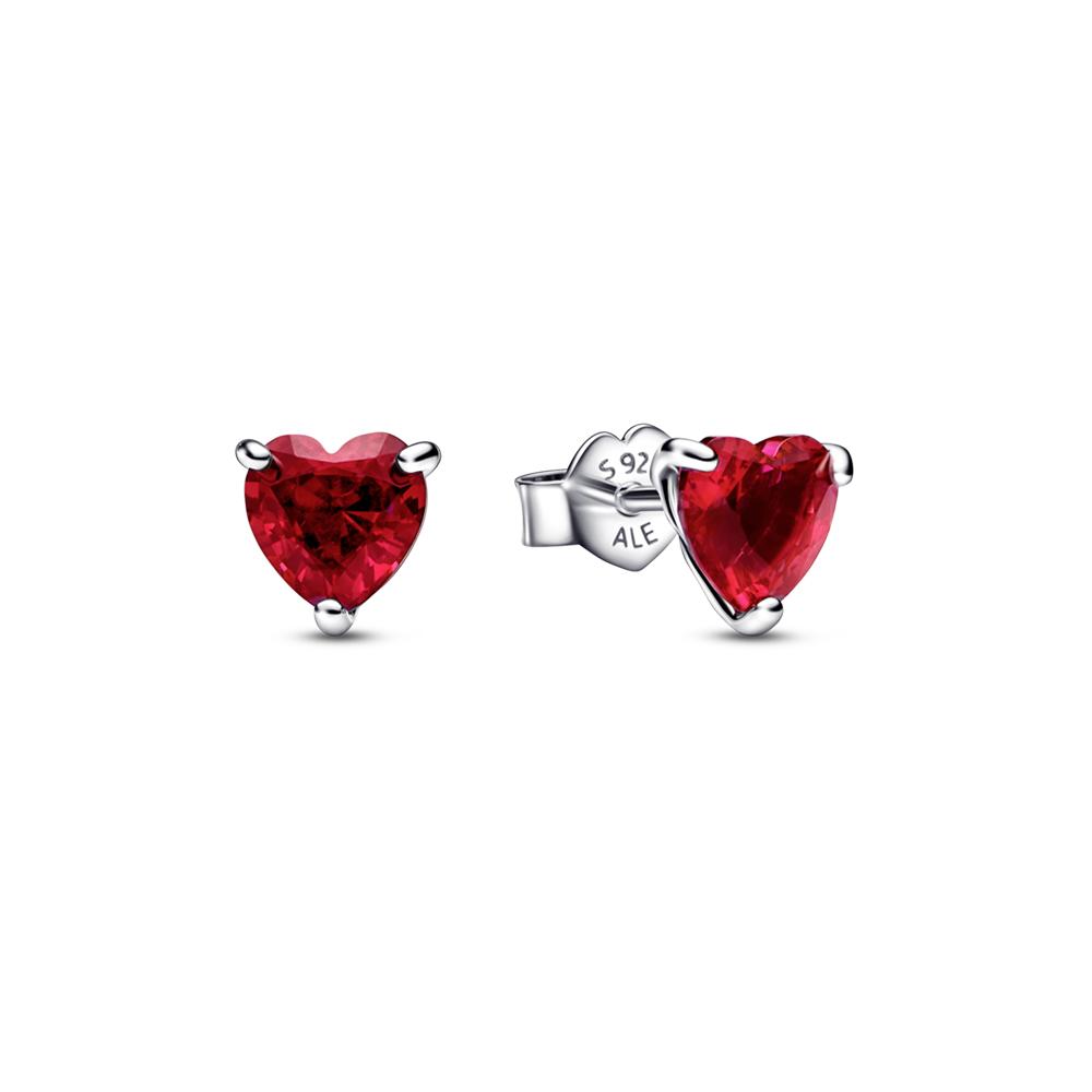 Pandora Red Heart Stud Earrings_292549C01