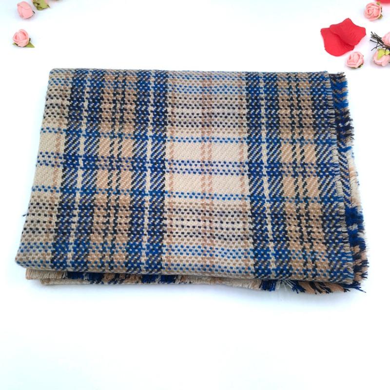 Autumn and winter twill jacquard street style warm neutral double-sided imitation cashmere plaid scarf plaid