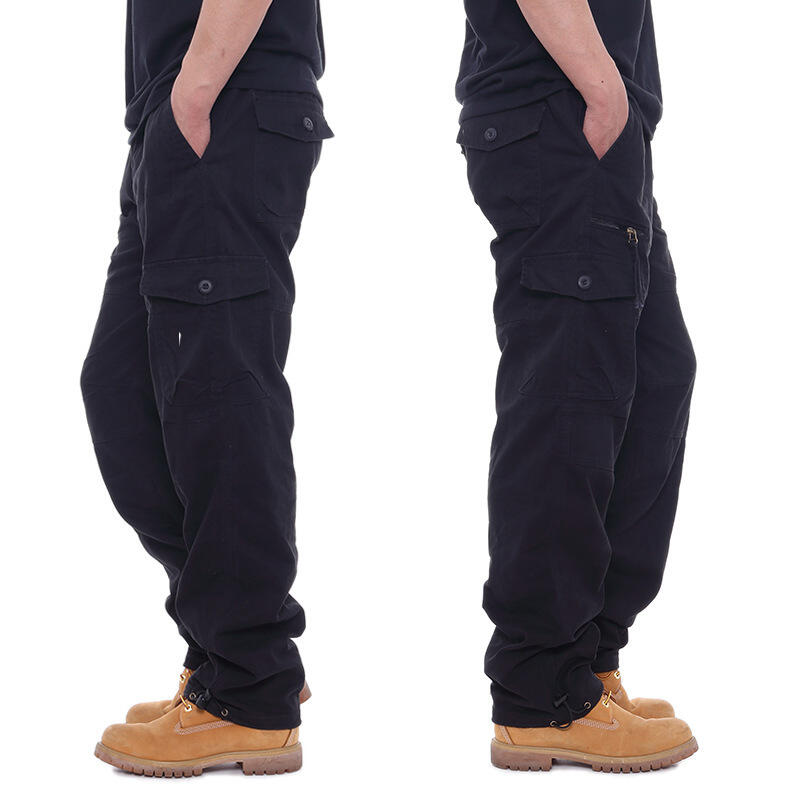Men Casual Cargo Pants Spring Men Large Size Multi-Ket Work Trousers Male Loose Straight Tactical Long Pants