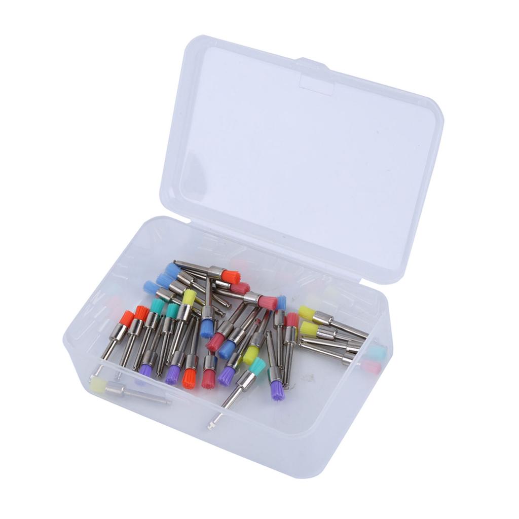 100pcs Pincéis de Nylon de Cores Variadas Plano Polimento Dental Polidor Pincel