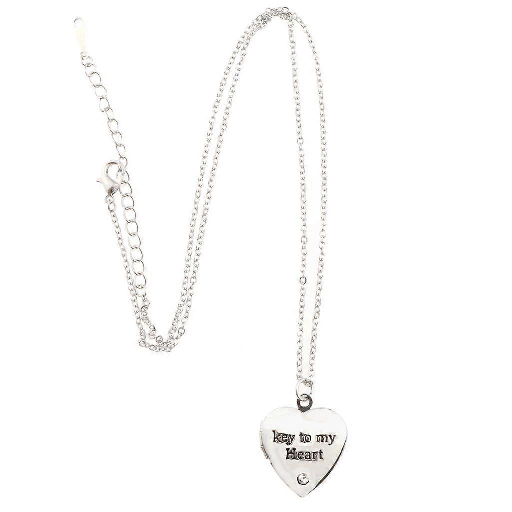 6xLove Heart Shape Crystal Necklace Necklace Jewelry Silver