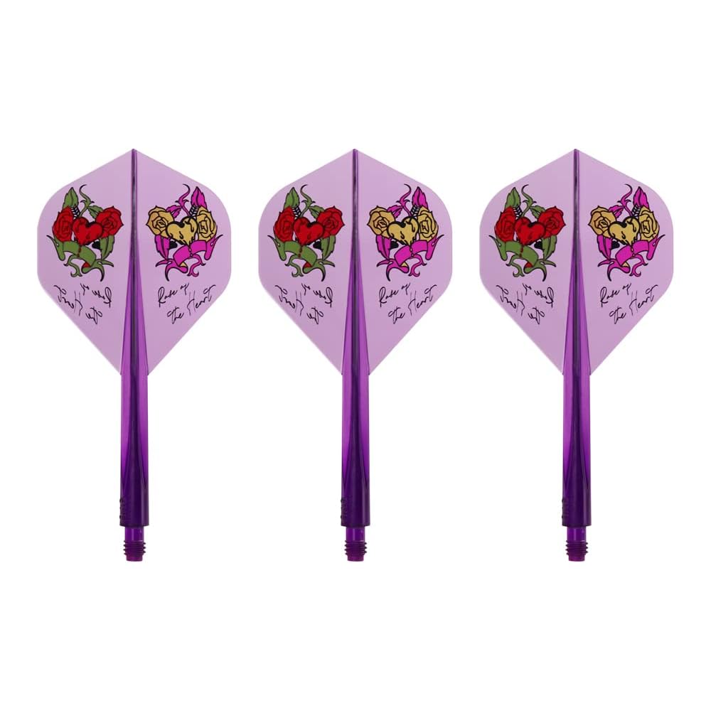 TRiNiDAD CONDOR AXE Rose of the Heart Dart Flights, Standard Size Medium, Clear Purple, Model: Natsumi Iwata Player Model