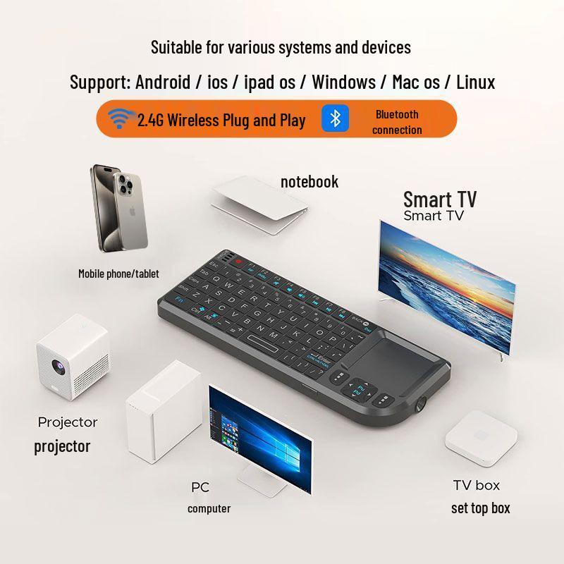 2025 Mini Wireless Keyboard & Touchpad Mouse Combo for Phone, Tablet, and Gaming