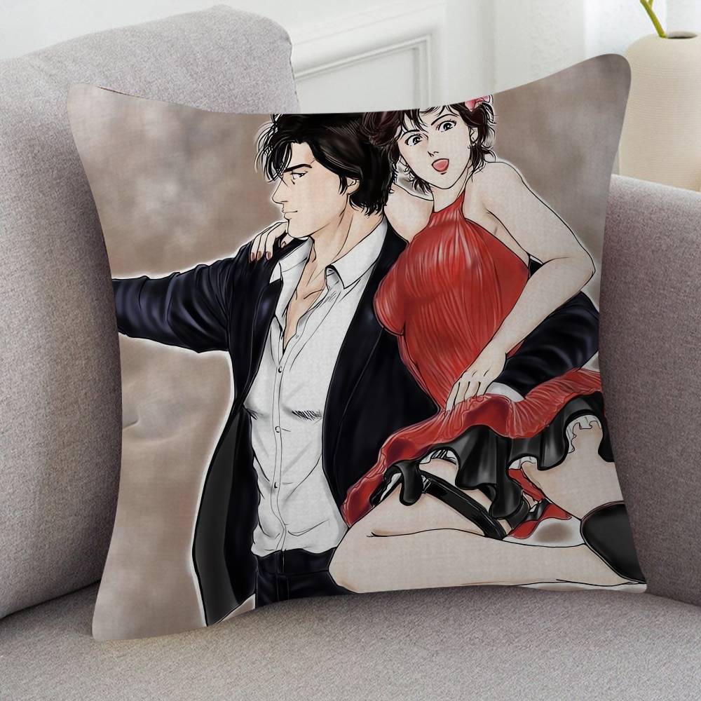 Anime City Hunter Cute Cartoon Two-dimensional Pillowcase Bedroom Sofa Cushion Cover Nap Pillow Cover
