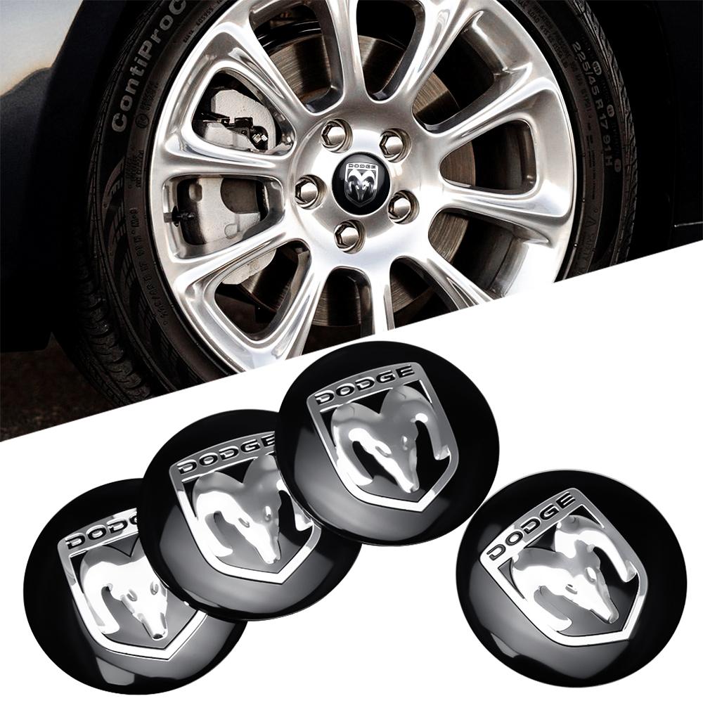 4pcs 56mm Car Logo Wheel Center Hub Cap Aluminium Sticker Auto Decor For Dodge Durango Caliber Viper Magnum Ram Caravan Charger T999