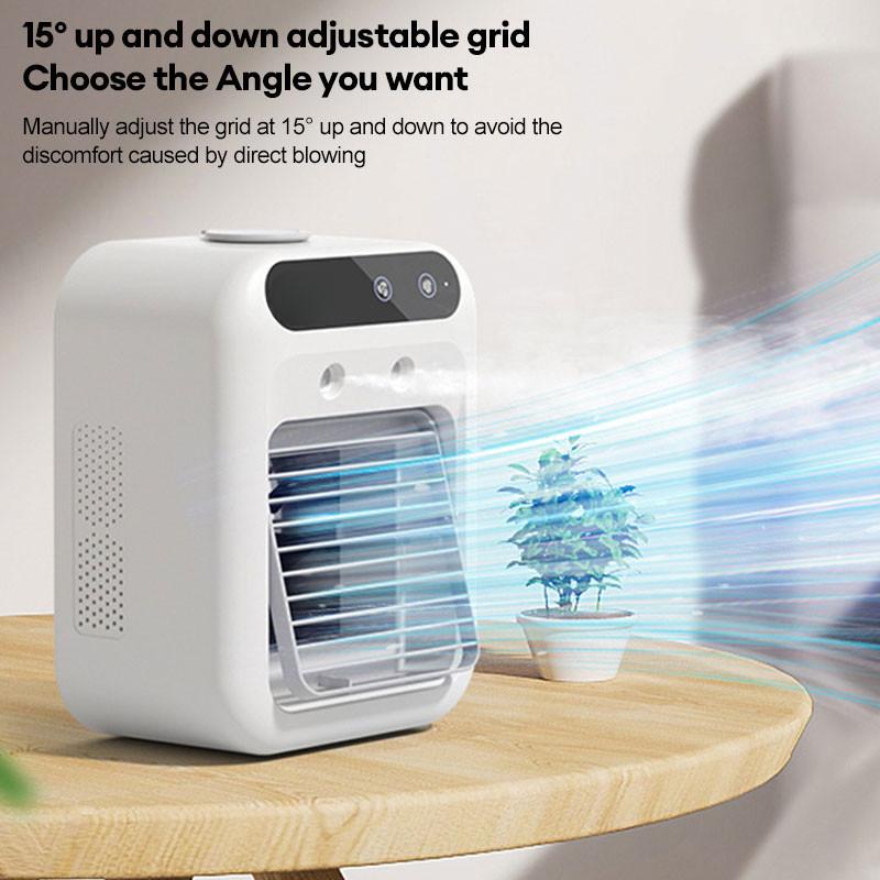 2 Gear Air Conditioner Small Fans Dormitory Room Humidifier Cooler Fan Portable USB Chargeable Desktop Spray Fans 16.4*21.4*11.4cm