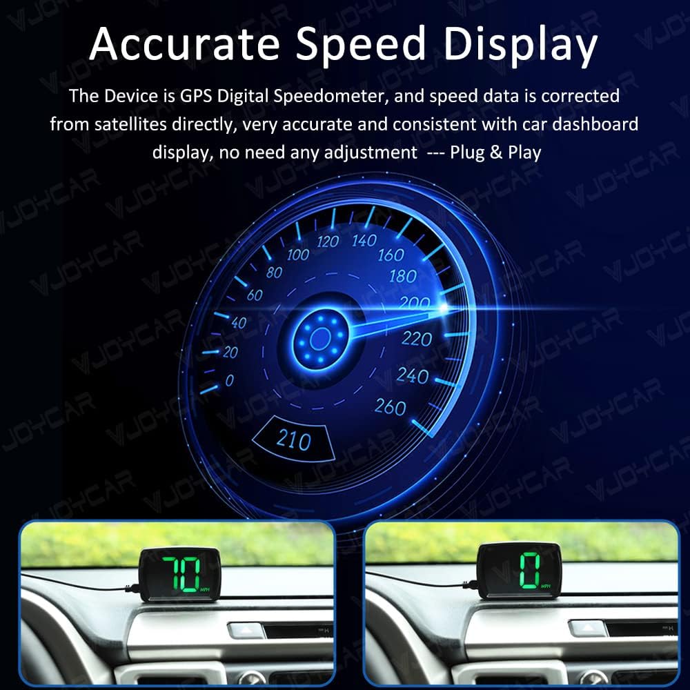 Neues Tachometer HUD GPS Digitaler Geschwindigkeitsmesser MPH Speedo Head-Up-Display für Autos LKW, USB-Kabel Plug & Play (Nur G20 Grün)