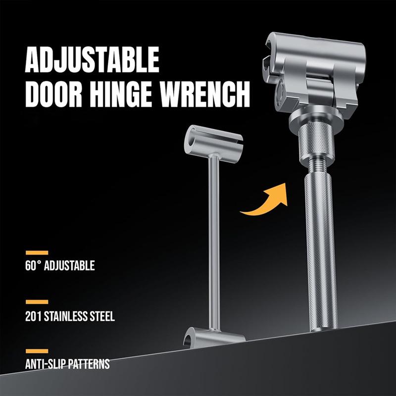 Door Hinge Adjustment Tool Stainless Steel Rolled Hinge Adjusting Wrench For Indoor Outdoor Doors Sagging,Jamming, Misalignment
