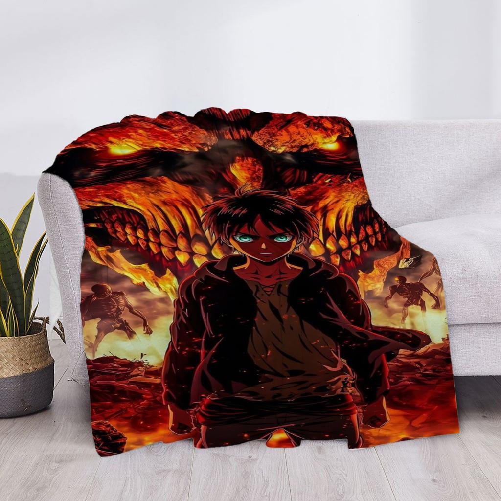 Blanket Attack on Titan Fluffy Soft Blankets & Throws Luxury Cover Plaid Throw Sofa Knee Microfiber H Anime Child Cute Home