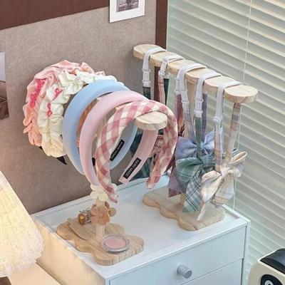 Portable Wood Headband Stand Durable Large Capacity Display Stand Large Storage Rack Jewelry Organizer