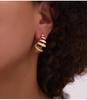Colorful Spiral Water Drop Titanium Stud Earrings - Elegant Hollow Design, Non-Fading Luxury Jewelry