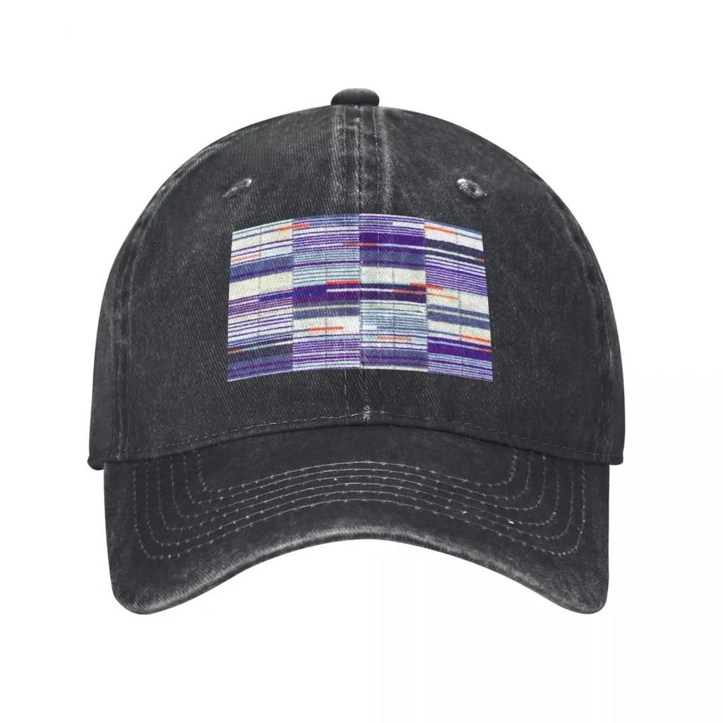 Elizabeth Line Underground Moquette Seat Cover Baseball Caps Washed Denim Hats Casquette Streetwear Baseball Cowboy Hat