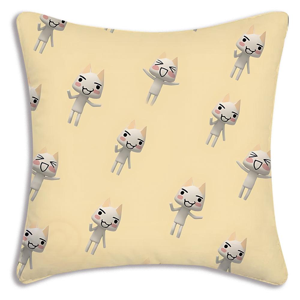 Cute l-Inoue Anime Toro Pillow Covers Cartoon Sofa Decorative Home Double-sided Printing Short Plush Cute Cushion Cover