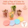 4 Pack Silicone Replacement Lids for Luminarc Working Glass, BPA Free Storage Covers Fit 14 Ounce Dof & 21 Ounce Dof & 23.25 Ounce Coolers,