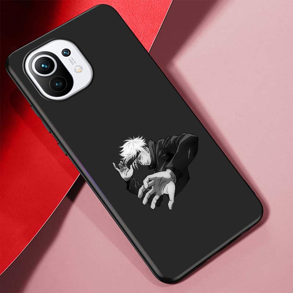 Jujutsu Kaisen Case for Xiaomi 12S Ultra 12 Pro Mi 11 Lite 12X 9T Note 10 10T 9 SE Phone Casing Anime Cover Silicone Black Soft