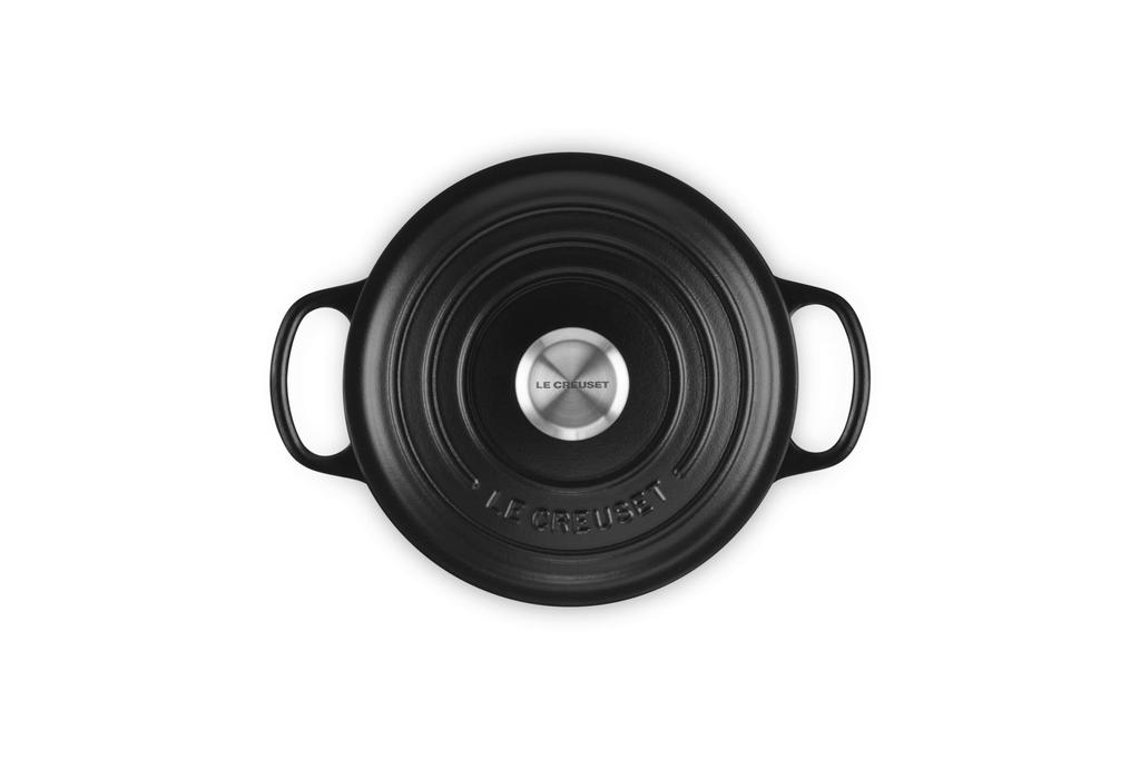 LE CREUSET Cast Iron Enamel Cocotte Ronde Pot, 18 Cm, Matte Black, Induction Oven Compatible [Official Japanese Product]