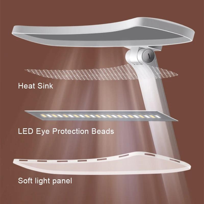 LED Desk Lamp USB Rechargeable 3 Levels Dimmable Touch Night Light Eye Protection Foldable Table Lamp For Bedroom Bedside Desk