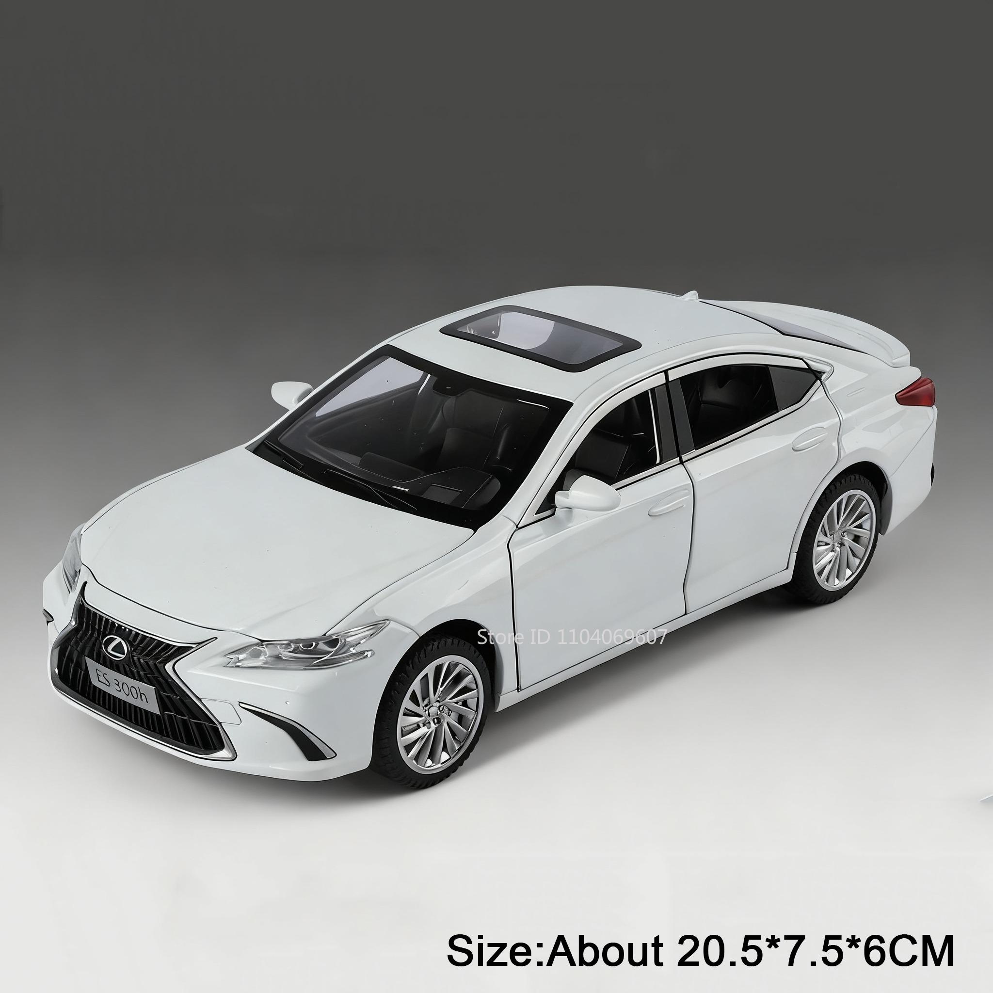 

1:24 Scale ES300h A6L Miniature Model Car Toy Alloy Diecast Sound Light Doors Opened Shock Absorption Pull Back Office Ornaments
