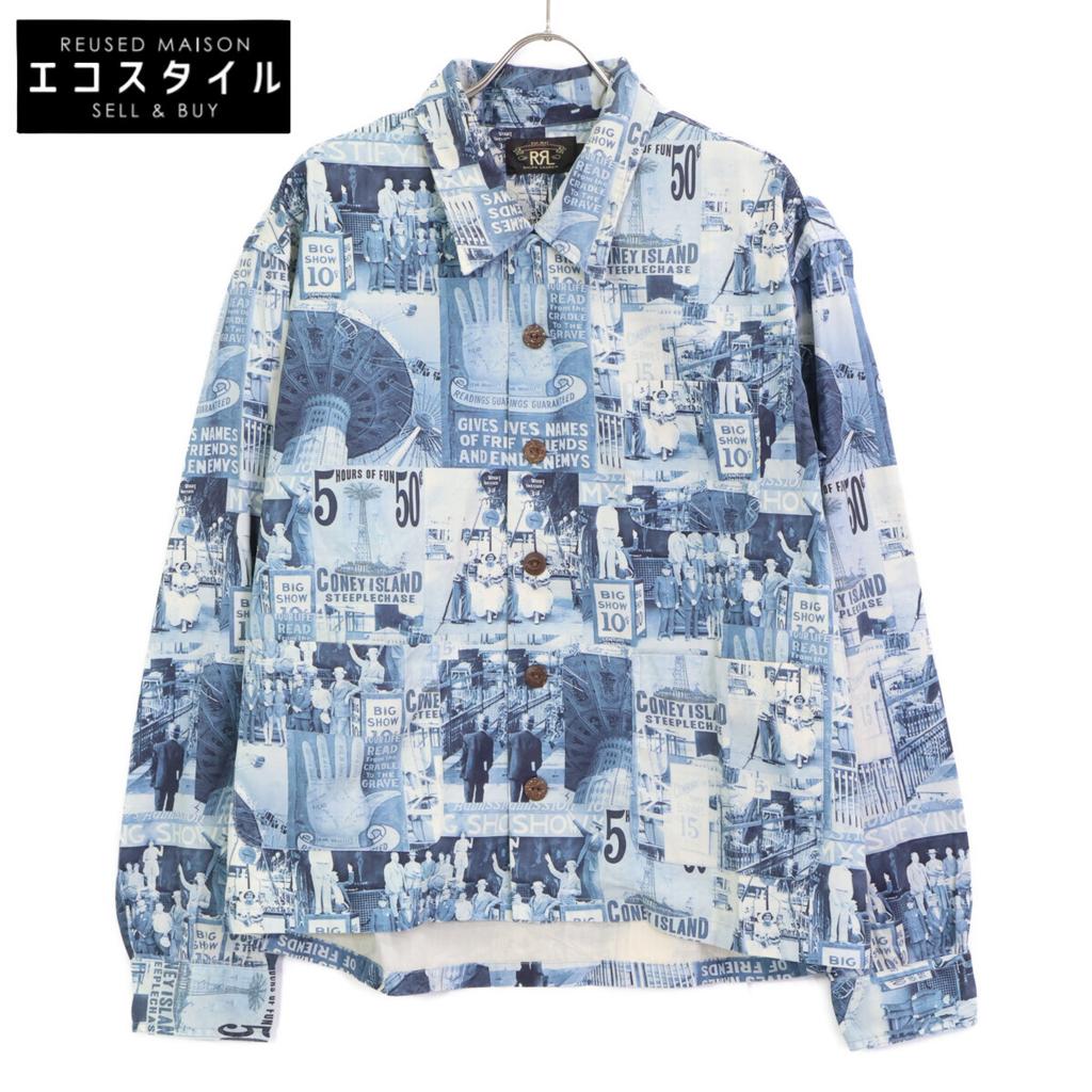 RRL AARONS CAMP SHIRTS JACKET Camp Shirt Jacket Jacket L blueUsed