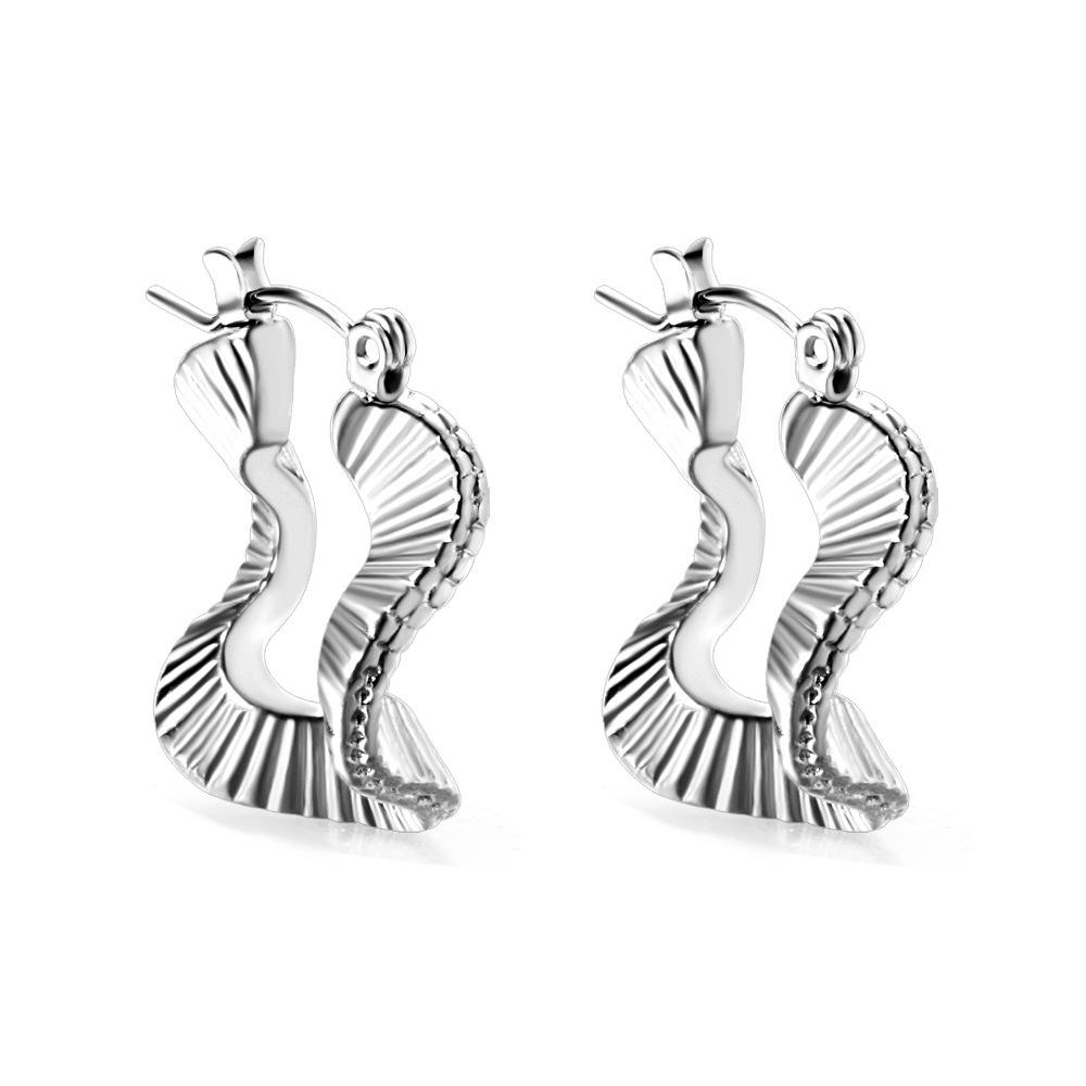 Fashion stud earrings Atmospheric high-end sense niche hip-hop special-shaped irregular cold wind stainless steel stud earrings