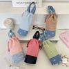 Modern Minimalist Polyester Insulated Water Bottle Bag With Drawstring For Outdoor Sports Use