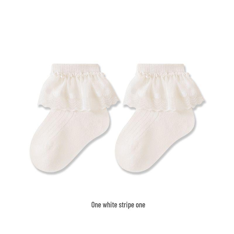 Spring & Summer Lace Mid-Calf Baby Socks - Seamless Mesh Dance Style for Girls