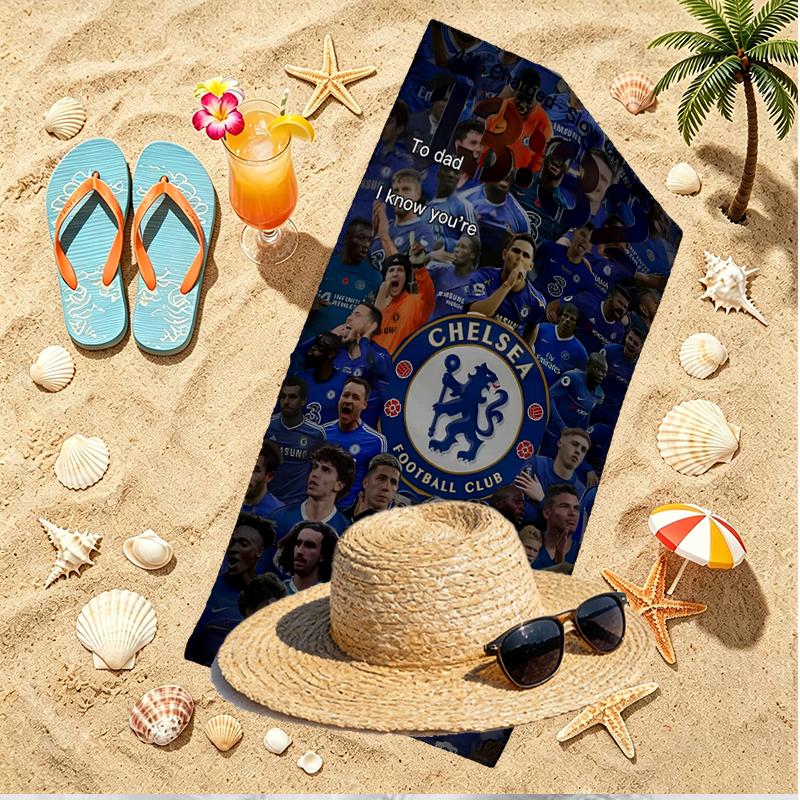 football club.C Print Beach Towel, Versatile Lightweight Absorbent Beach Towel for Pool Surf Yoga Bathroom, Perfect Birthday Holiday Gift