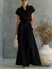 European & American Cotton-Linen Button-Down Shirt + High-Waisted Wide-Leg Pants Set