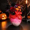 Sukulent doniczka ręcznie trzymająca ludzkie serce organ wazon, gotycki anatomiczny kształt kreatywny uchwyt na suszone kwiaty upiorny Halloweenowy doniczka na biurko dla