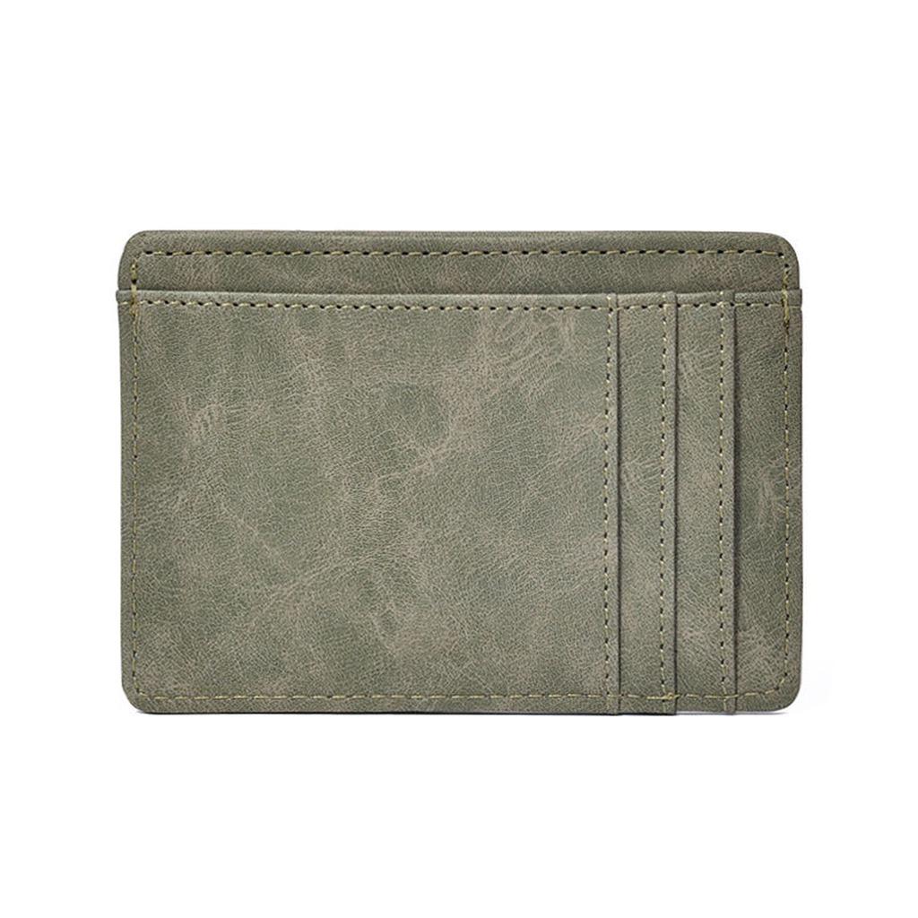 Slim Card Holder PU Leather Minimalist Wallet Men Vintage Credit Card Case Ultra Thin Pocket Business Purse Small Coin Pouch Bag