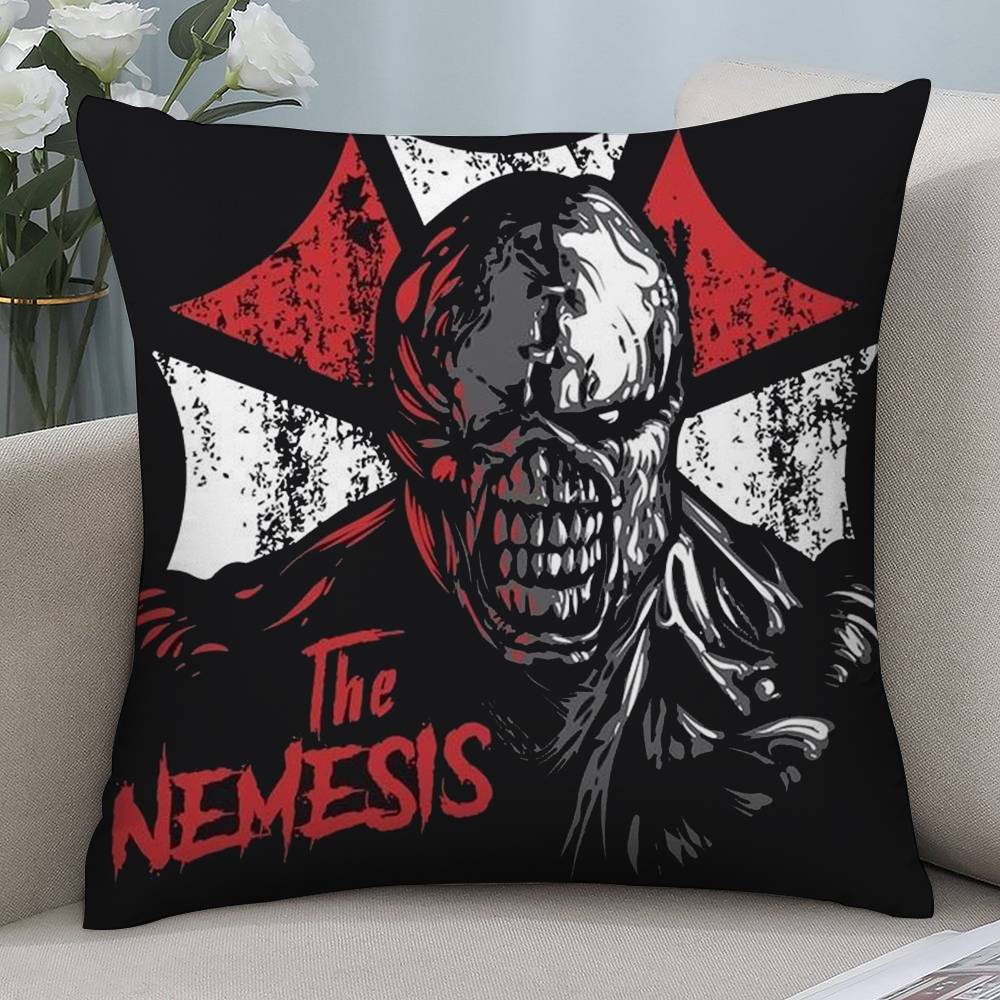 Horro R-Resident E-Evil Pillow Case Short Plush Double-sided Print Square Throw Pillow Covers Sofa Home Cushion Decor