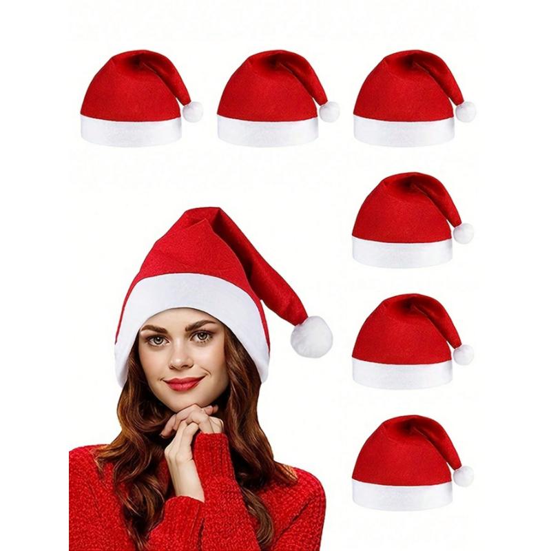 1pcs Classic Santa Claus Hat - Soft Polyester Fabric, Non-Stretch, 3 Styles - Perfect Gift For Coworkers And Office Parties, Christmas Costume