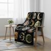 Funny Vintage Moon Face Throw Blanket Weird Moon Phase Meme Celestial Art Unique Humor Gift For All Decor
