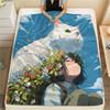 Cat Women  Print Flannel Blanket, High quality Comfortable for All Seasons, Home Decor, Warmth and Comfort