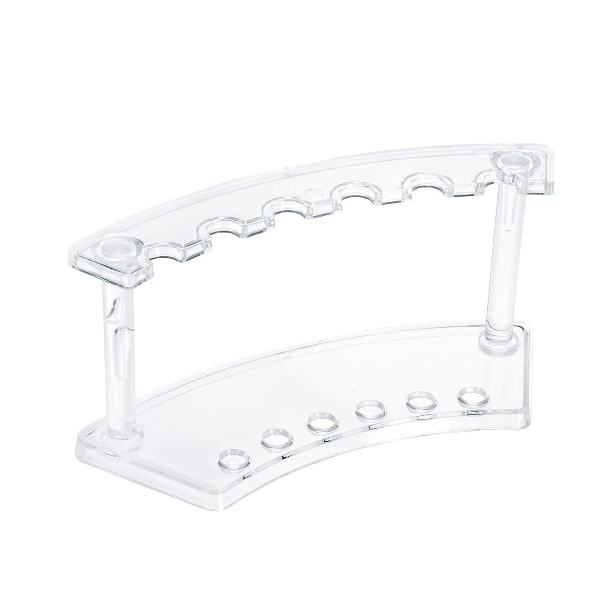 

1pc,vertical 6-slot Pen Holder, Transparent Plastic Display Stand, Pencil Holder, Eyebrow Pencil Holder, Makeup Brush Holder
