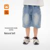 Jungen Jeansshorts mit Buchstabenstickerei