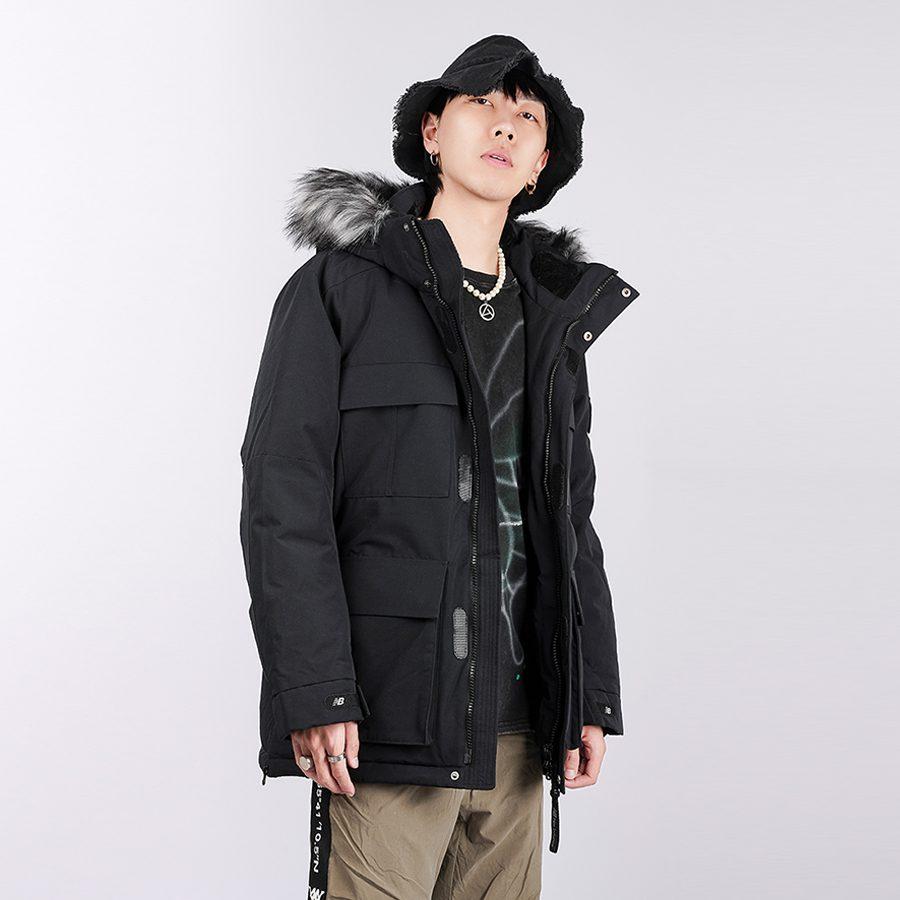 New Balance Down Jackets Men's Black Hooded Moderate Other NPA46021-BK