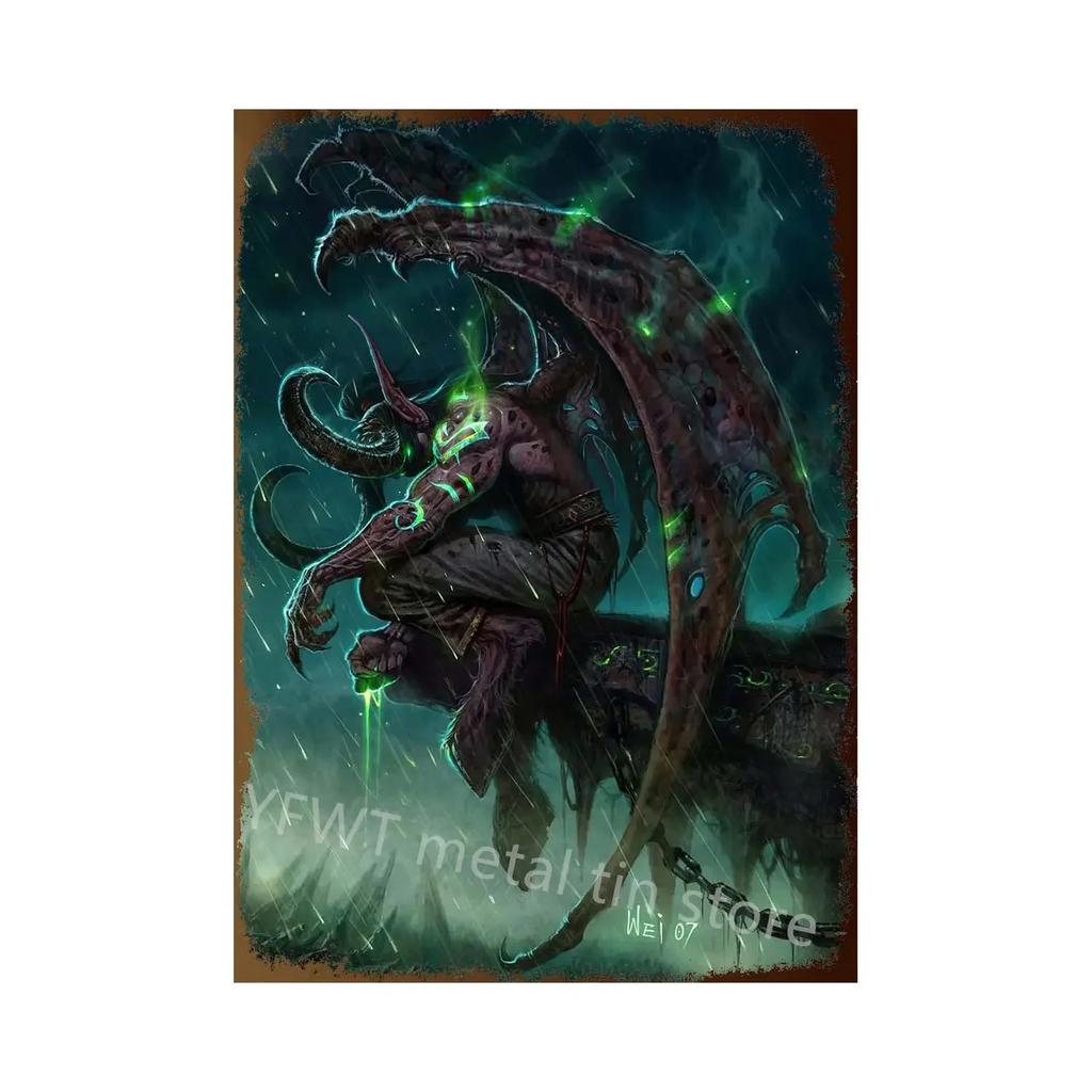 Modern World of Warcraft Game Metal Tin Sign Poster Wall Art Bedroom Studio Home Wall Decoration Cuadros