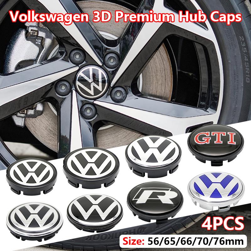 4pcs VW Wheel Center Hub Caps 56mm 65mm 66m 70mm 76mm wheel cover For VW Touran Golf 4 5 6 7 Polo Passat B5 B6 B7 CC accessories EC1