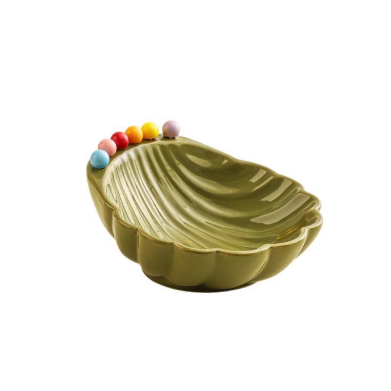 Ceramic Fruit Bowl & Stainless Steel Fruit Fork Set