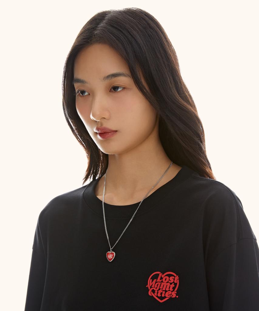 Lmc Heart Typo Pendant Necklace Red